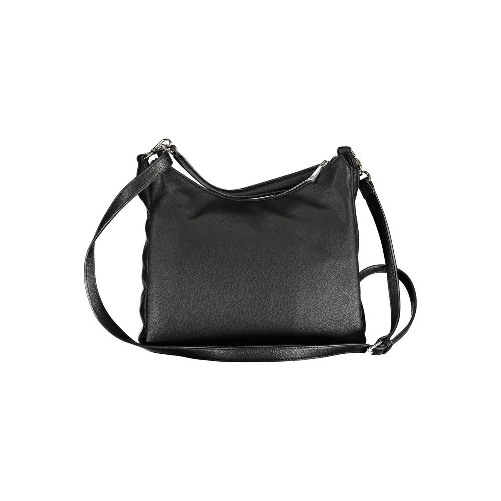 Black Polyurethane Women Handbag - ventzia