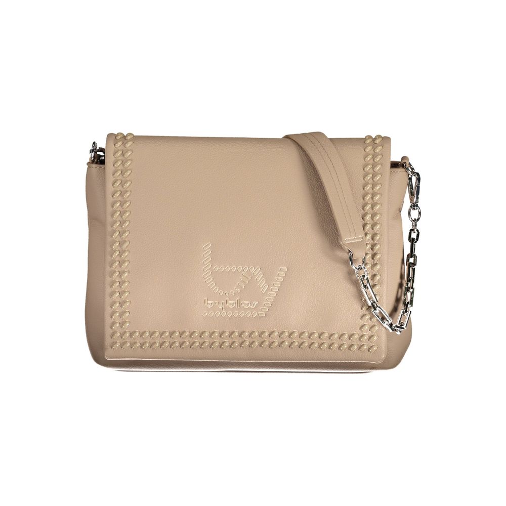Beige Polyurethane Women's Shoulder Bag - ventzia