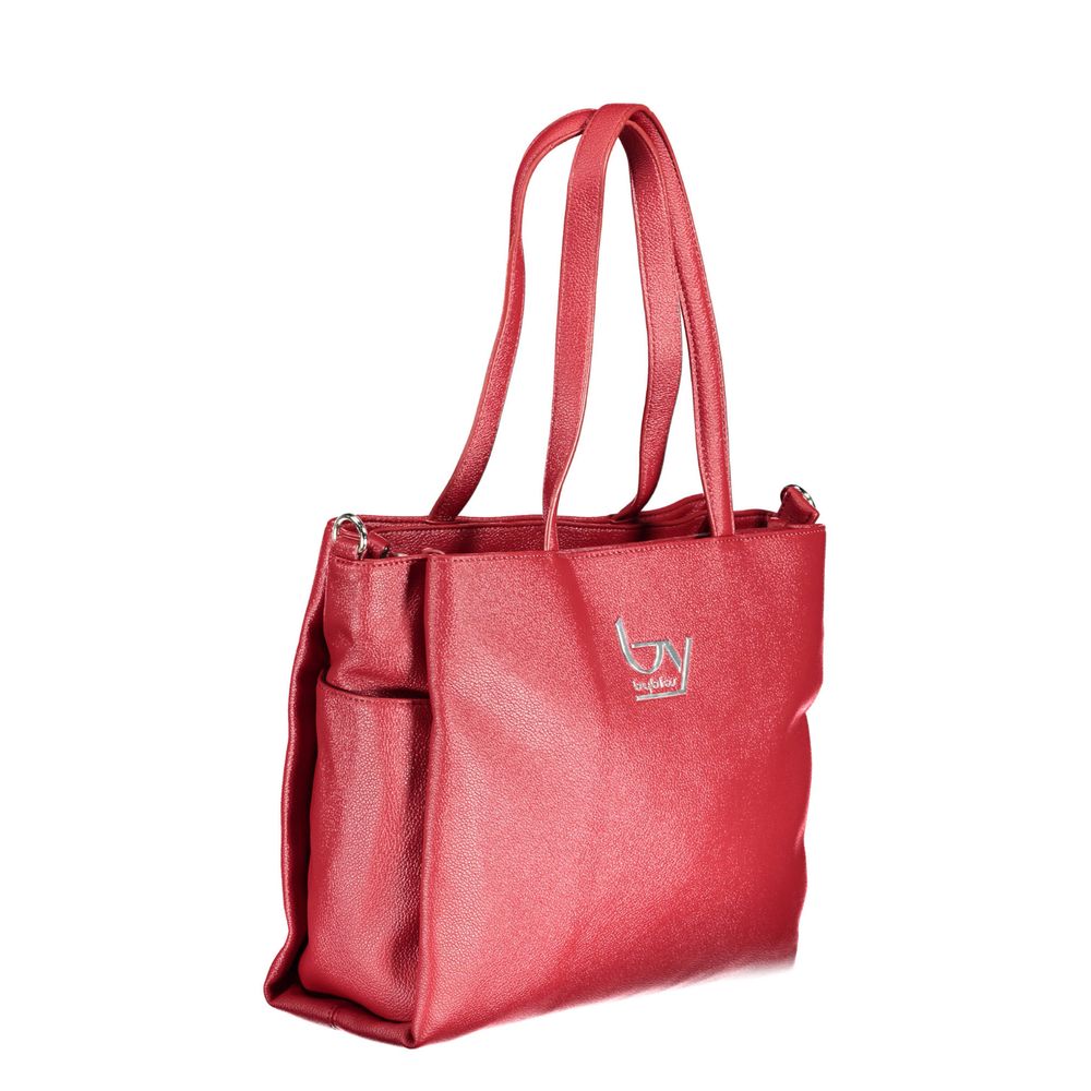 Rosso Polyurethane Women Handbag - ventzia