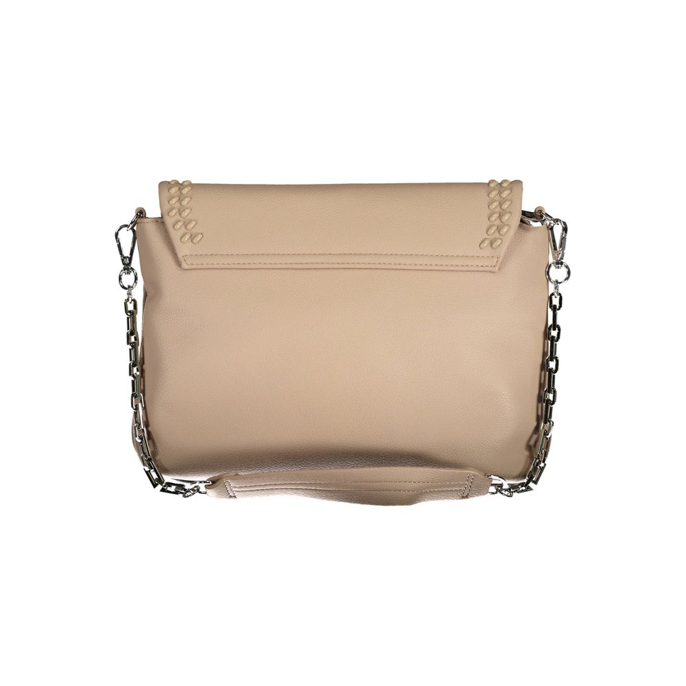 Beige Polyurethane Women's Shoulder Bag - ventzia