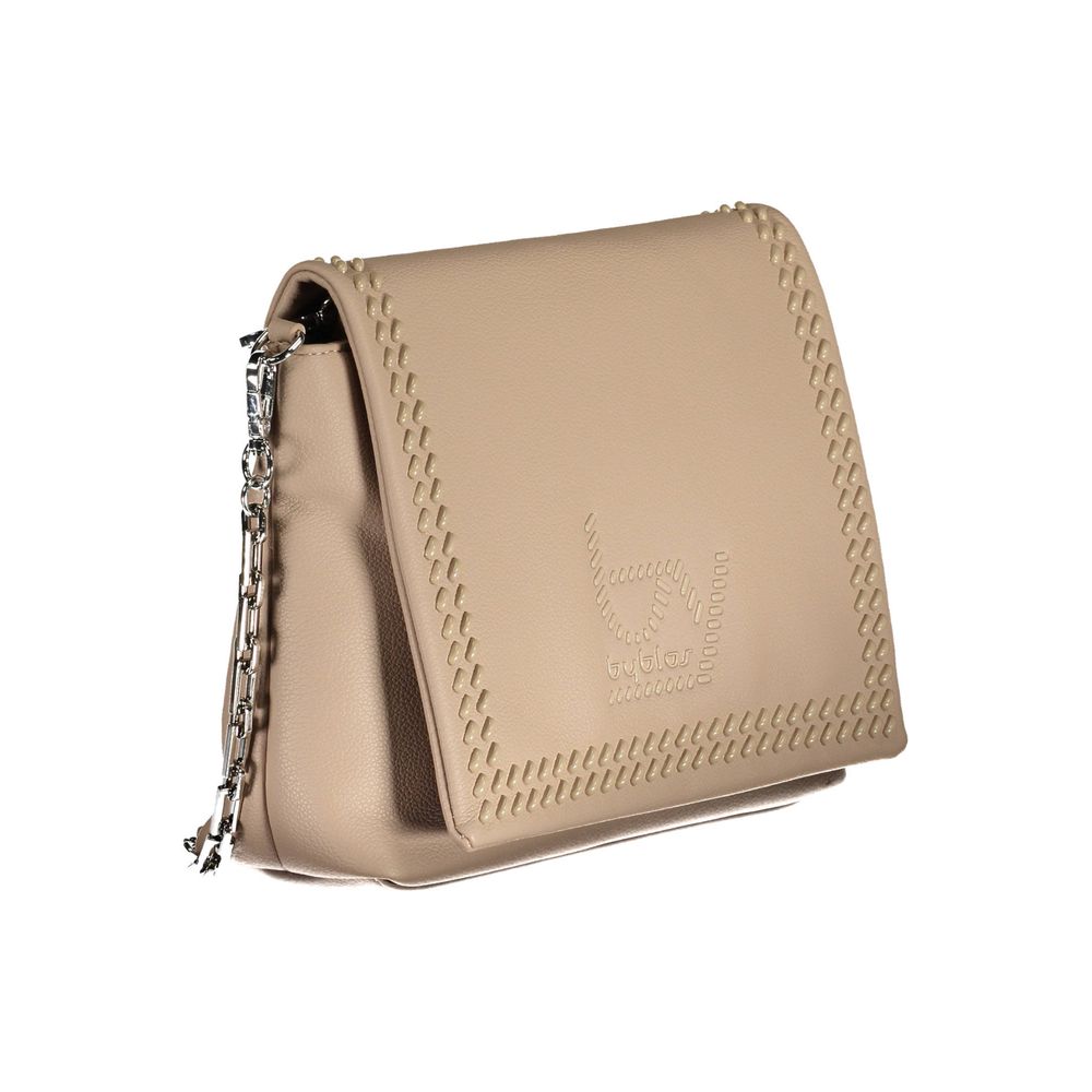 Beige Polyurethane Women's Shoulder Bag - ventzia