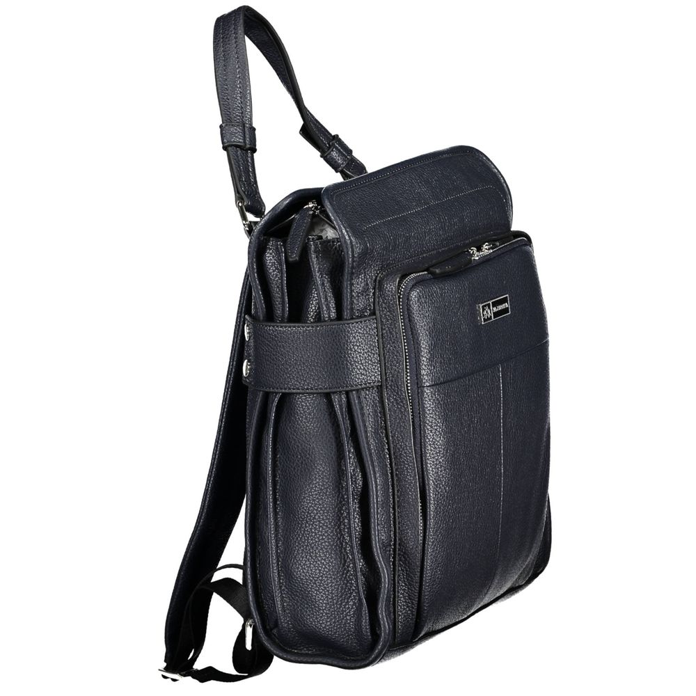 Blue Polyurethane Women Backpack - ventzia