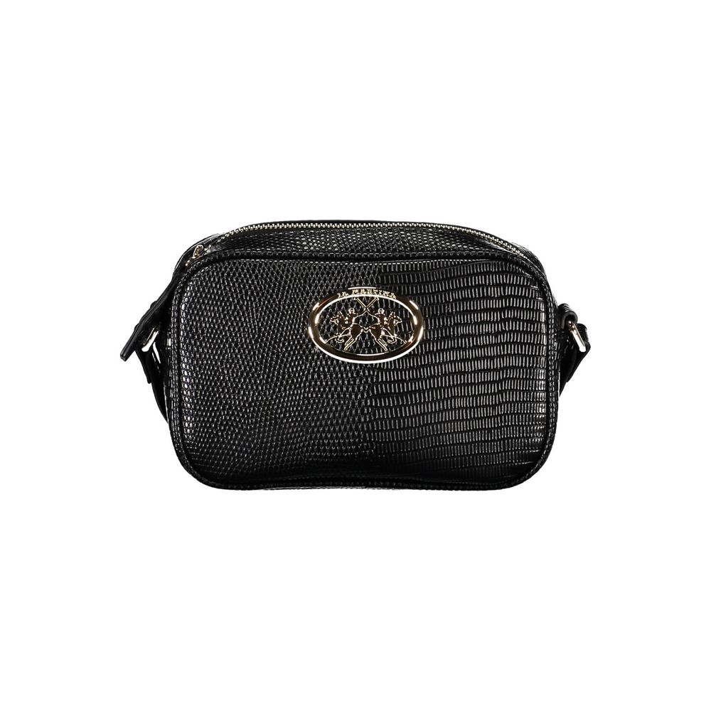 Black Polyurethane Women Handbag - ventzia