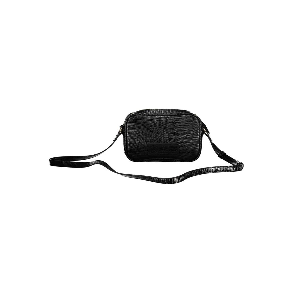 Black Polyurethane Women Handbag - ventzia