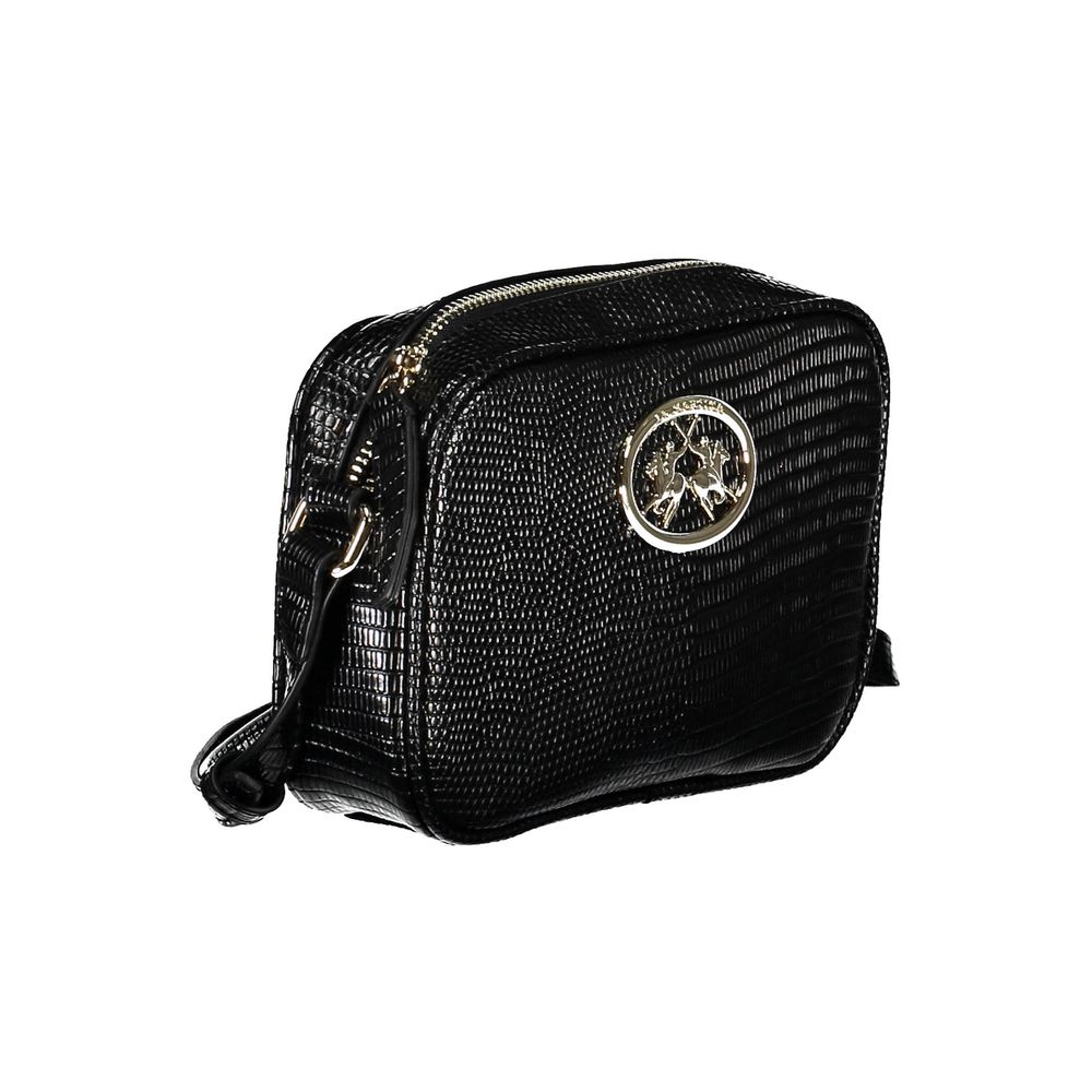 Black Polyurethane Women Handbag - ventzia