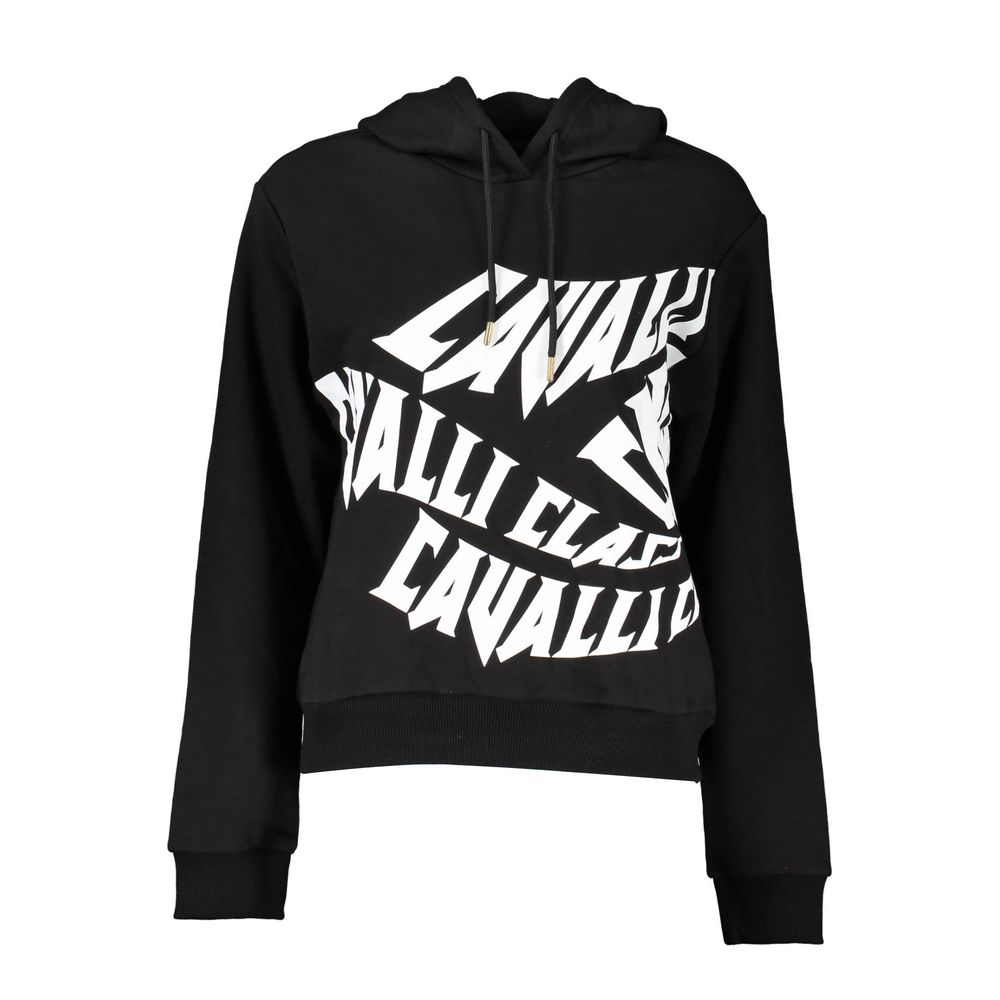 Black Cotton Women Sweatshirt - ventzia