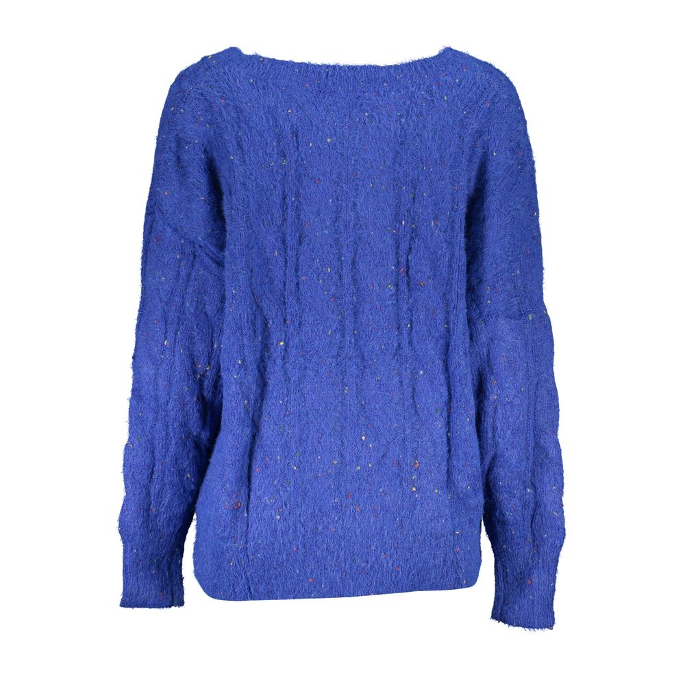 Blue Acrylic Women Sweater - ventzia