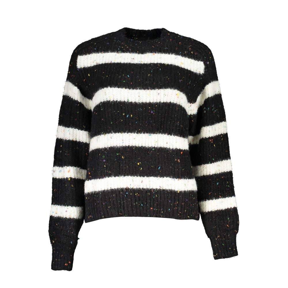 Black Acrylic Women Sweater Turtleneck - ventzia