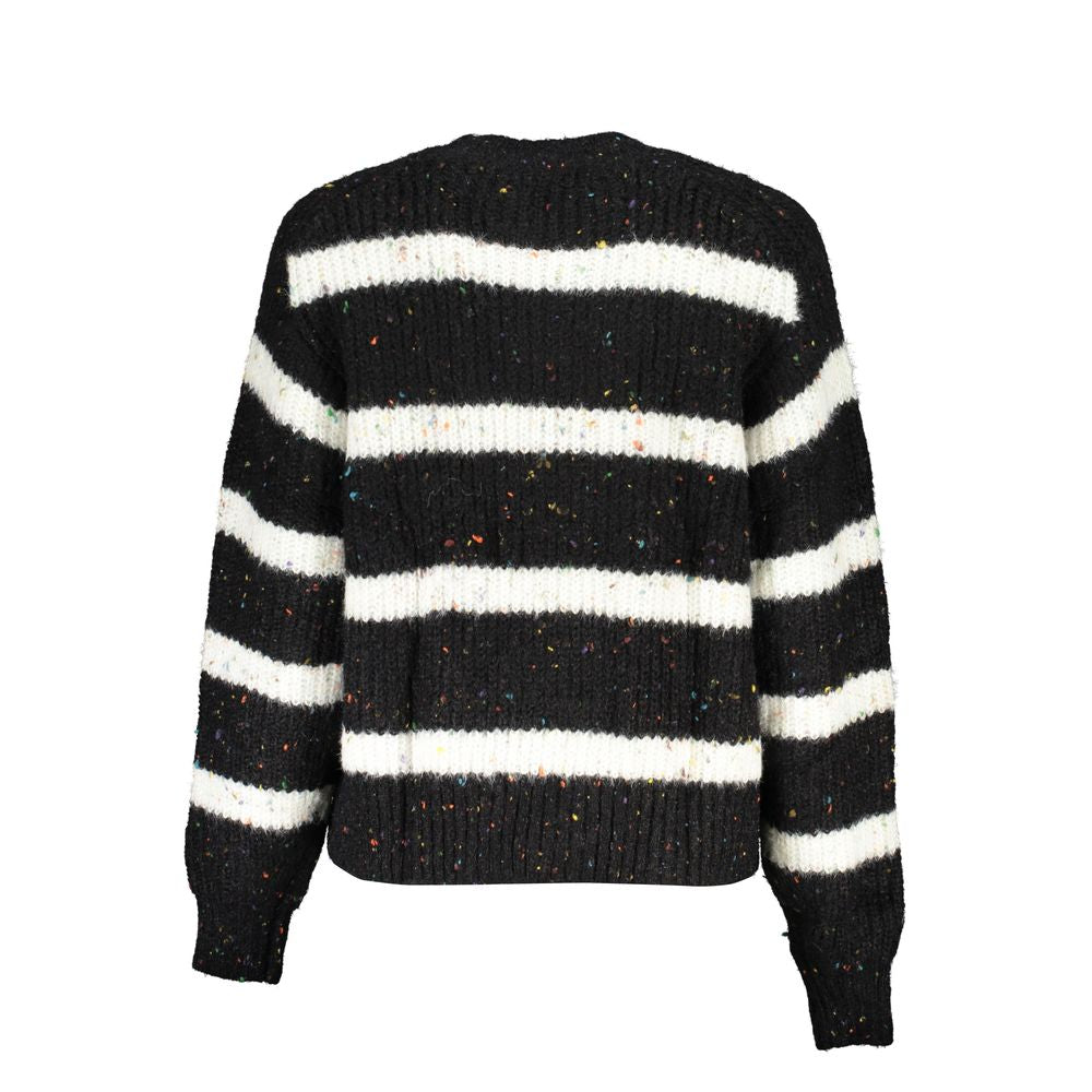 Black Acrylic Women Sweater Turtleneck - ventzia