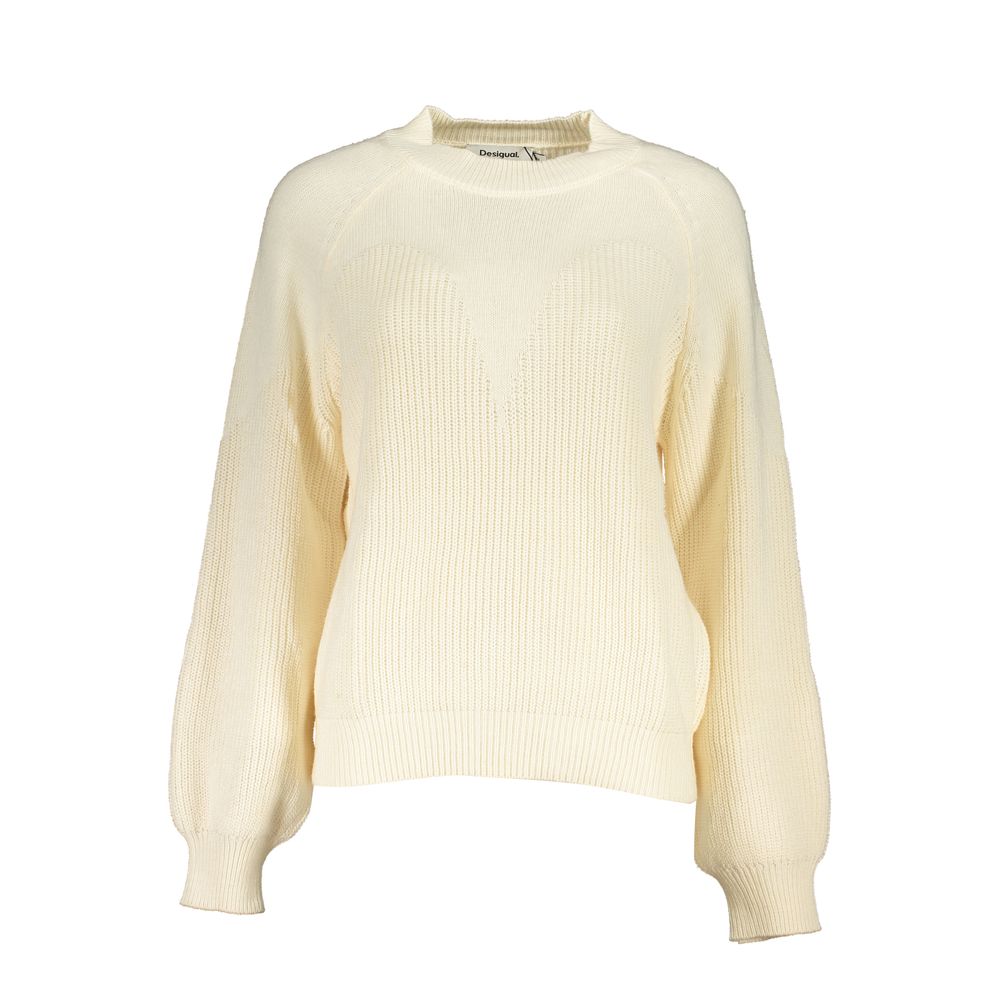 White Polyester Women's Sweater - ventzia