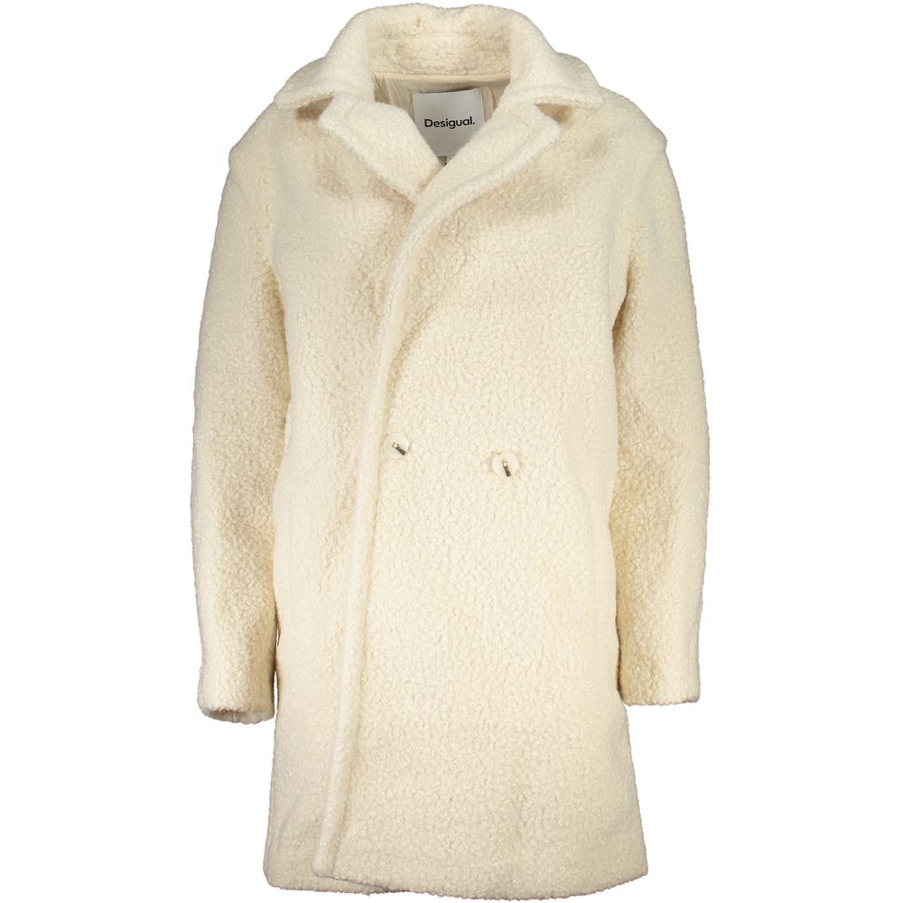 Bianco Polyester Women Jacket - ventzia