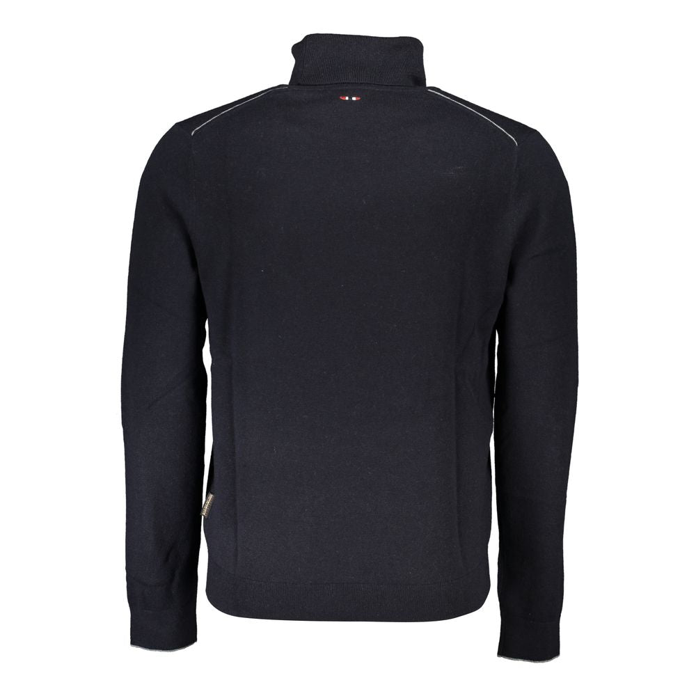 Black Tessuto Mens Sweater High Neck - ventzia