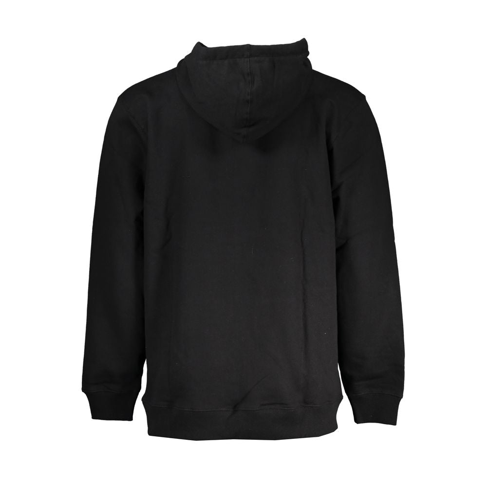 Black Cotton Men's Hooded Sweatshirt - ventzia