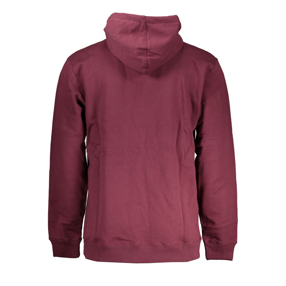 Red Cotton Men Sweater with Hood - ventzia