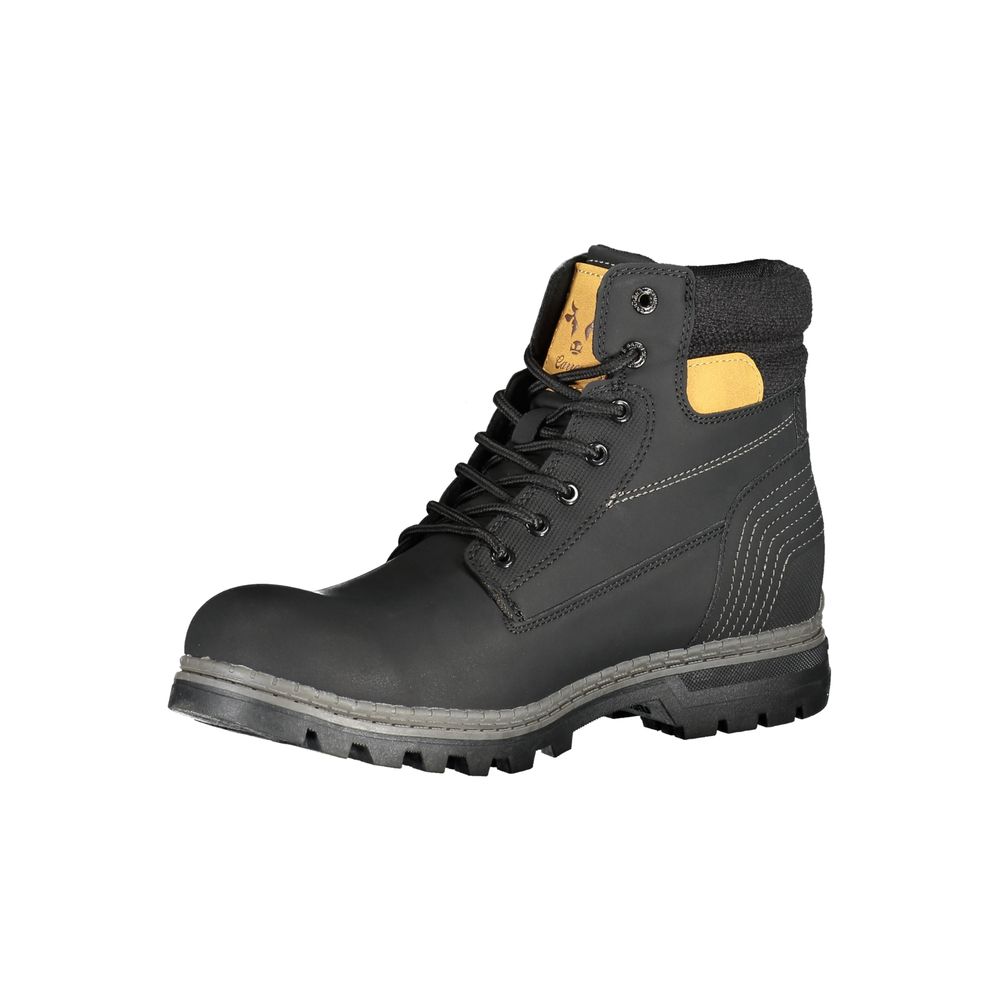 Black Polyester Boot - ventzia