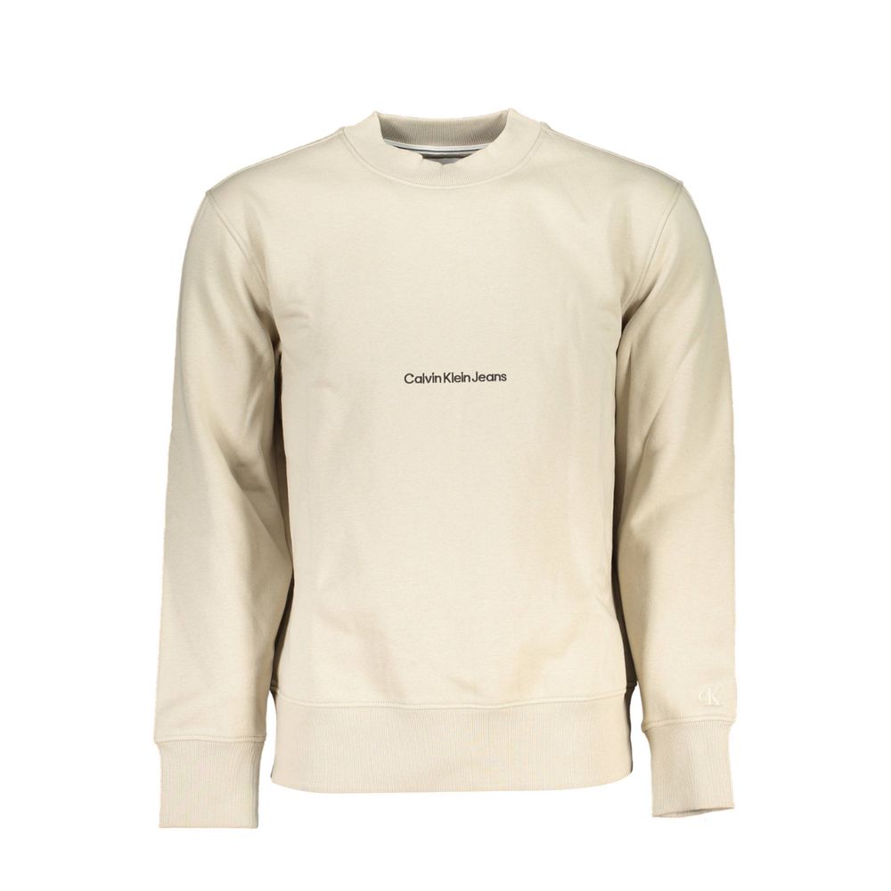 Beige Cotton Men Sweater - ventzia