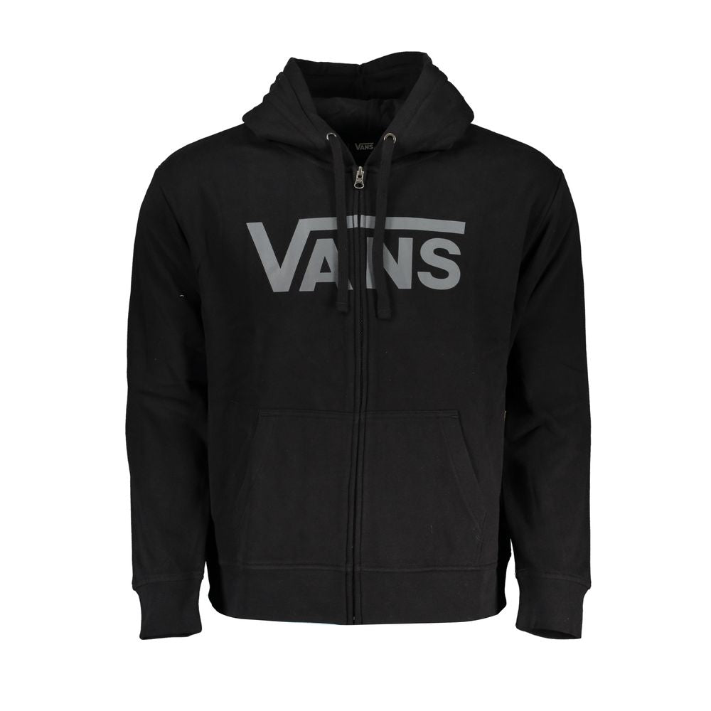 Black Cotton Men's Hooded Sweatshirt - ventzia