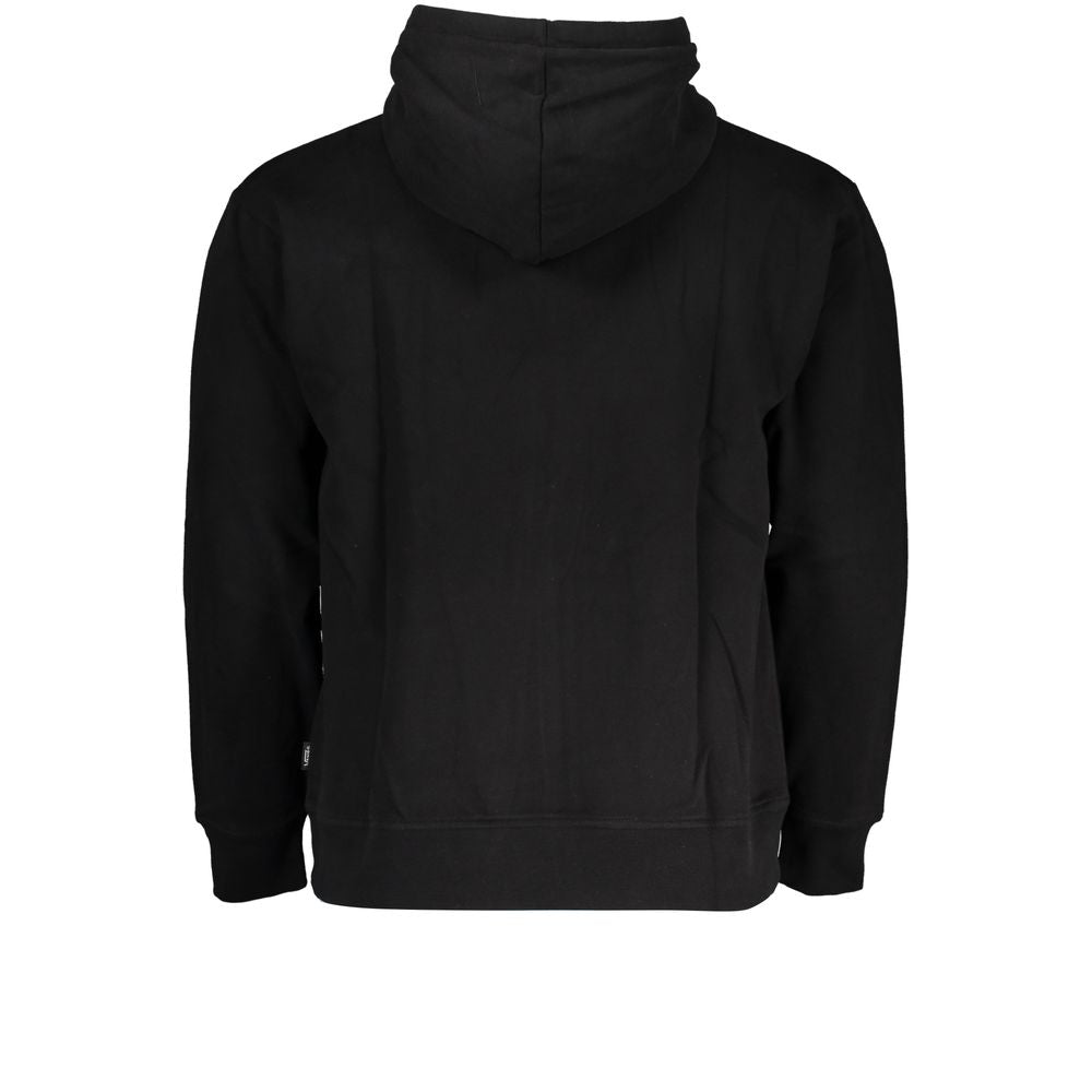 Black Cotton Men's Hooded Sweatshirt - ventzia