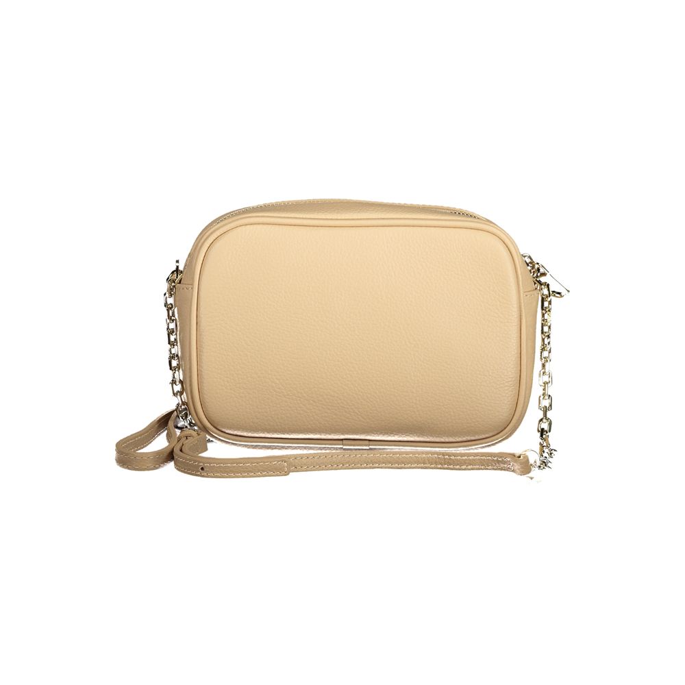 Beige Leather Women Shoulder Bag - ventzia
