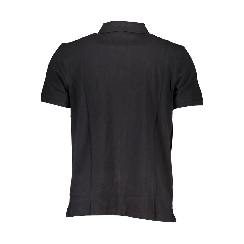 Black Cotton Polo Shirt - ventzia