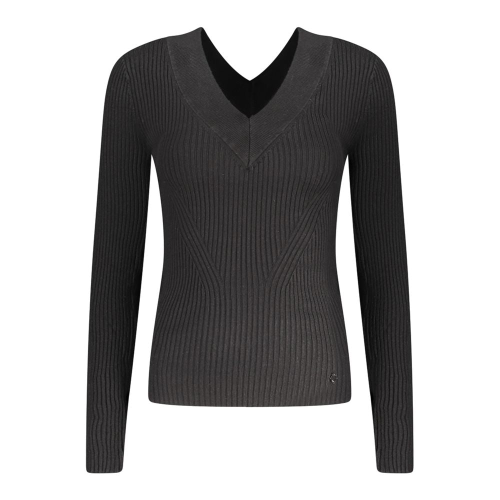Black Viscosa Women Sweater - ventzia
