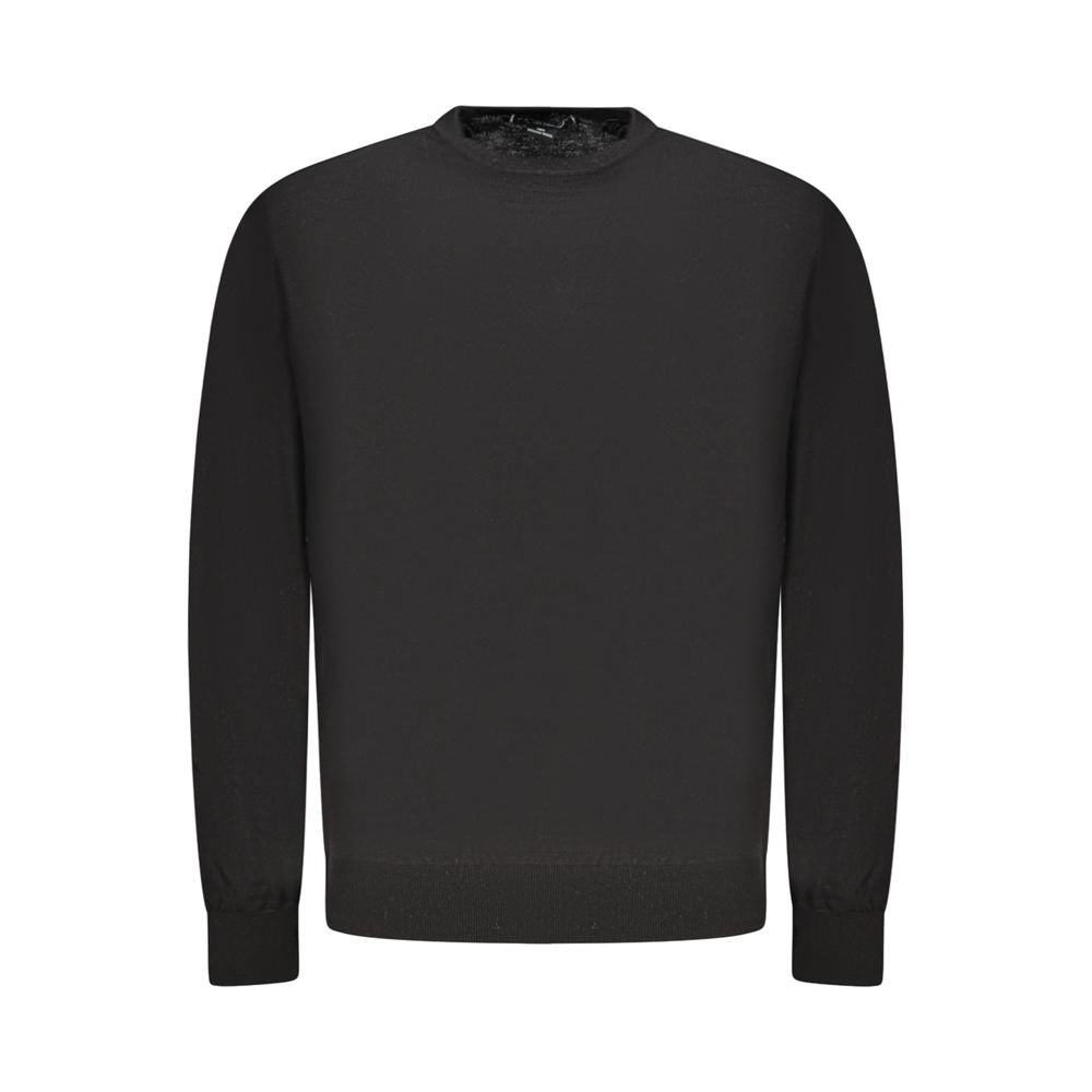 Black Wool Mens Sweater - ventzia