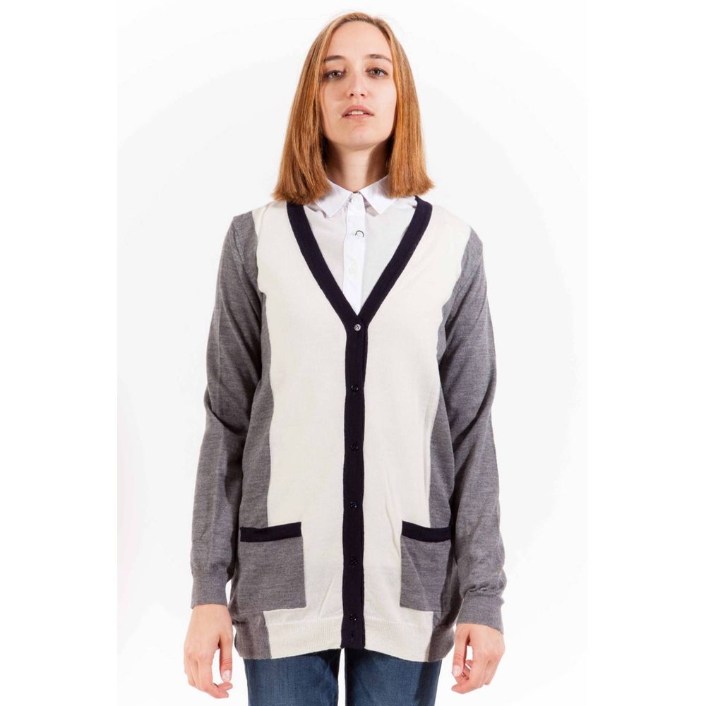 Grigio Wool Women Cardigan - ventzia
