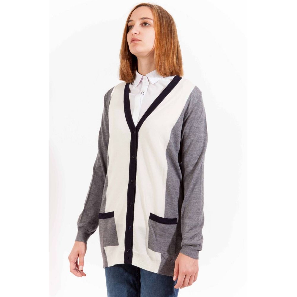Grigio Wool Women Cardigan - ventzia