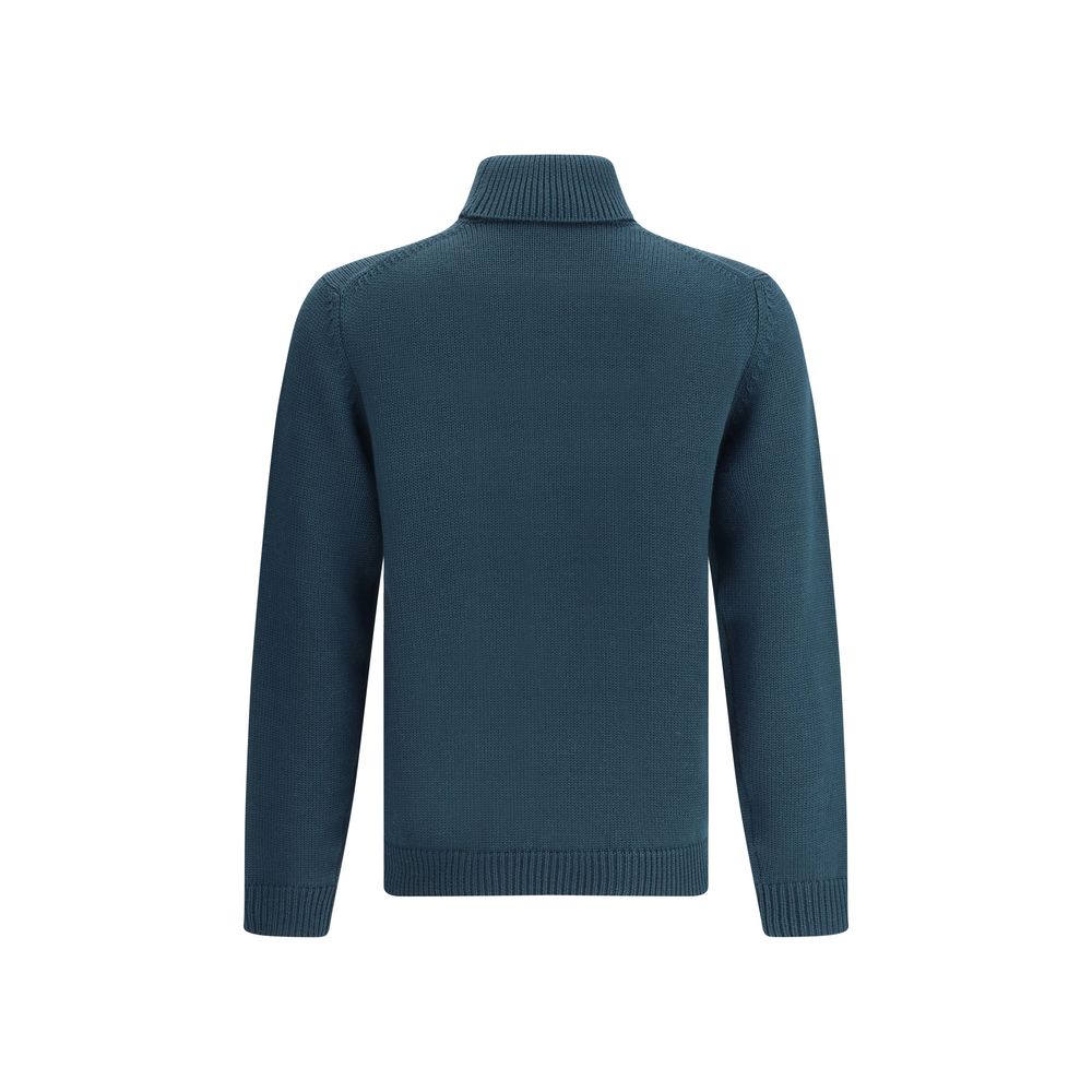 Green Merino Wool Turtleneck - ventzia