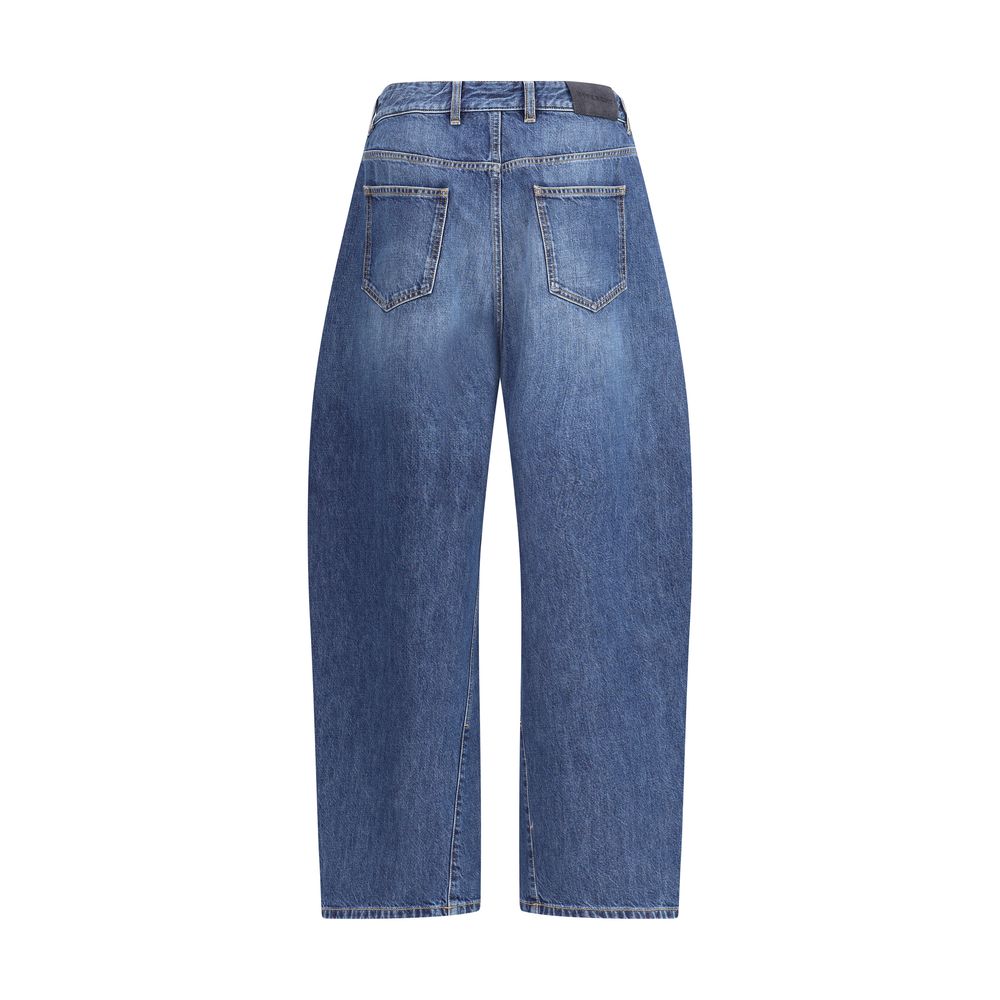 Blue Cotton Relaxed Fit Jeans - ventzia