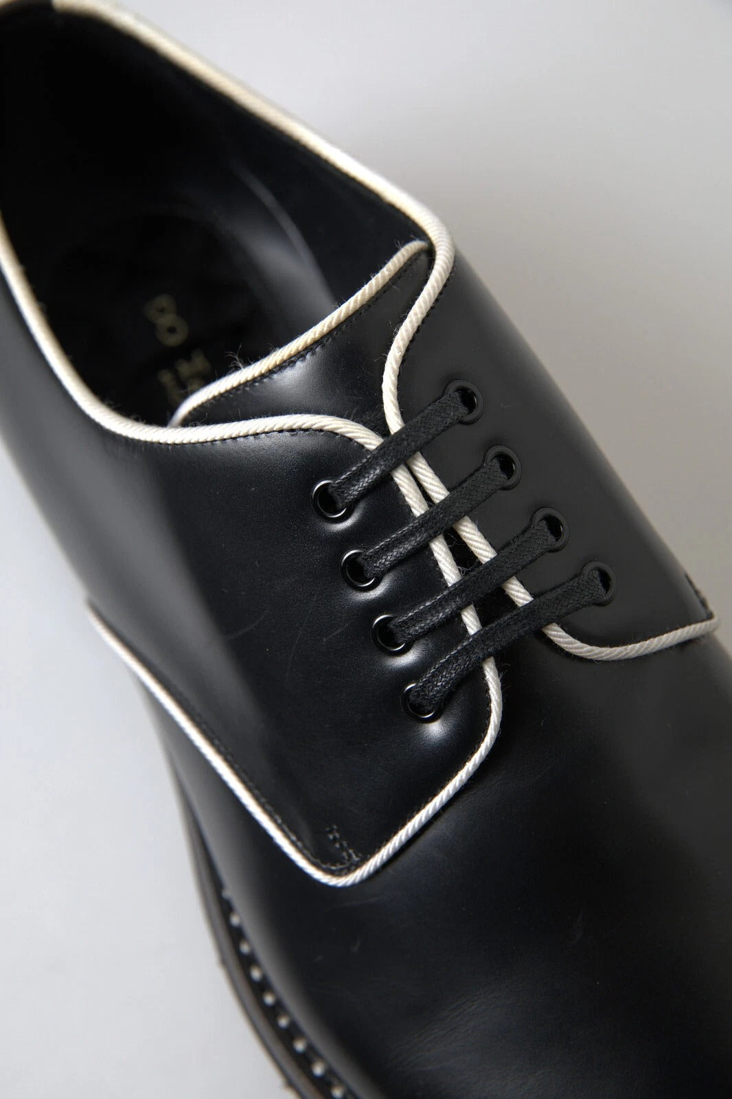 Black White Leather Formal Dress Shoes - ventzia