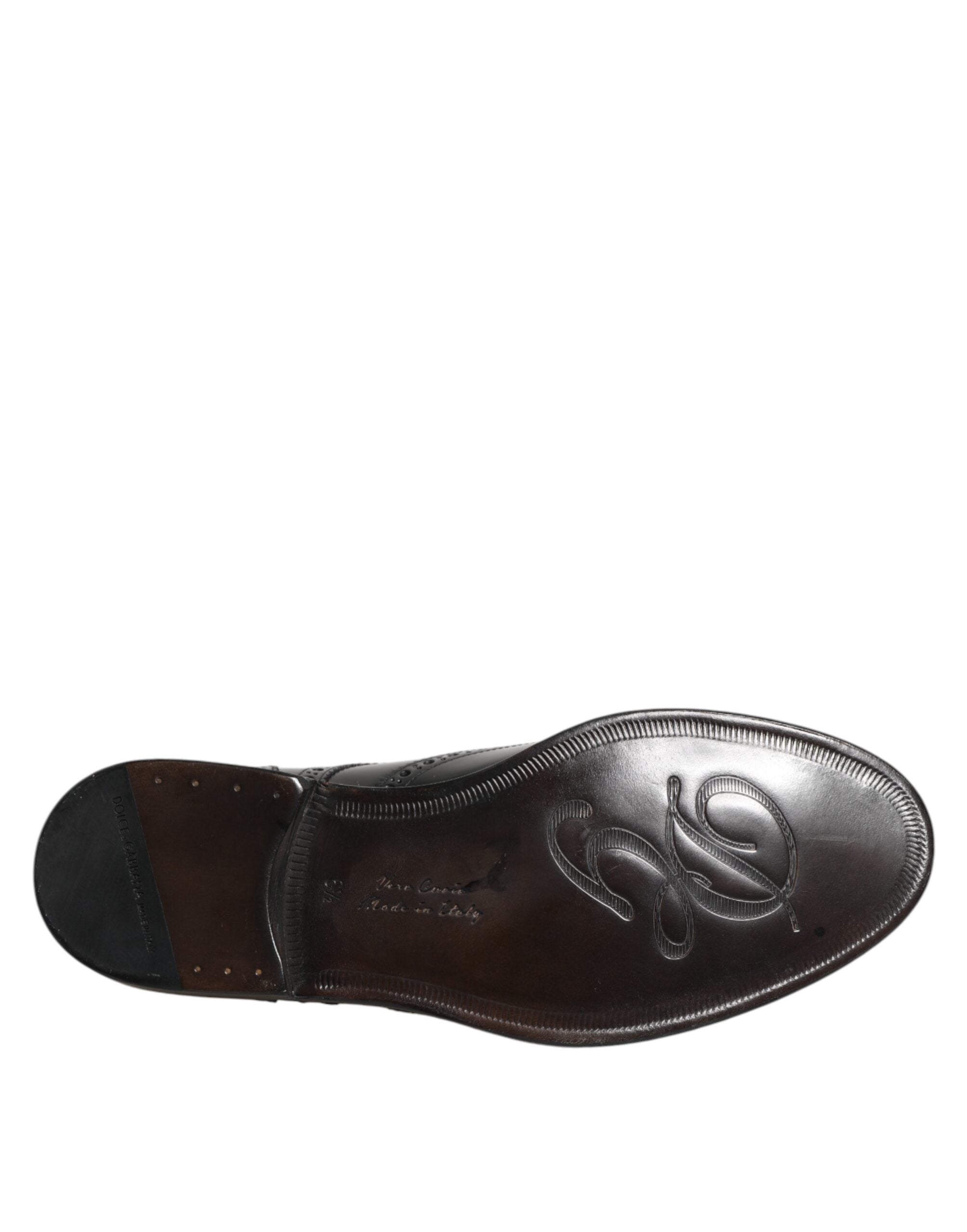Black Leather Derby Wingtip Formal Shoes - ventzia