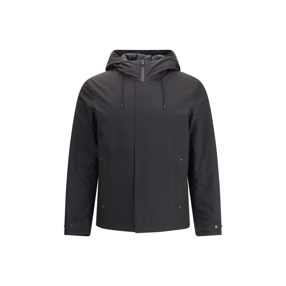 Black Polyester Shell Jacket - ventzia