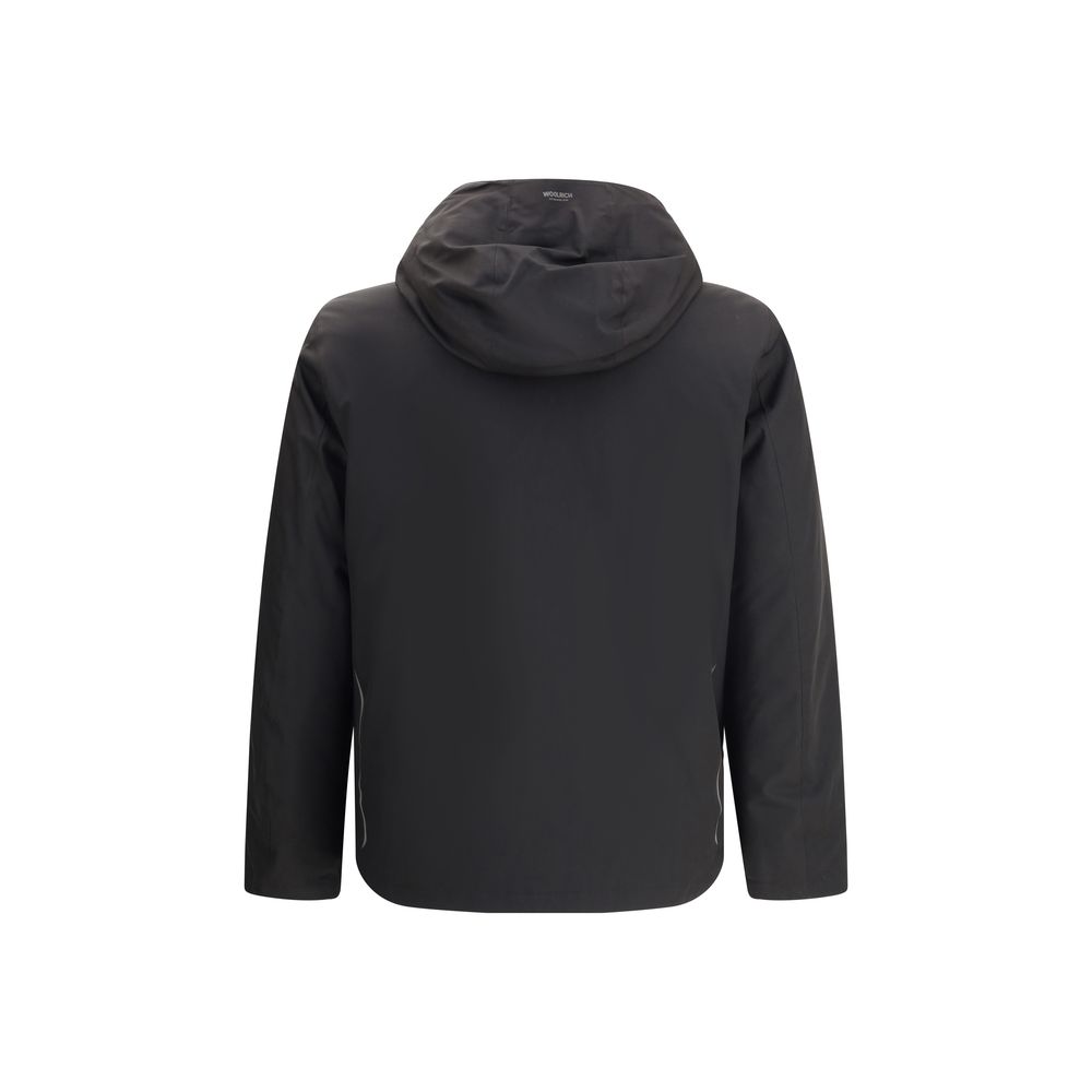 Black Polyester Shell Jacket - ventzia