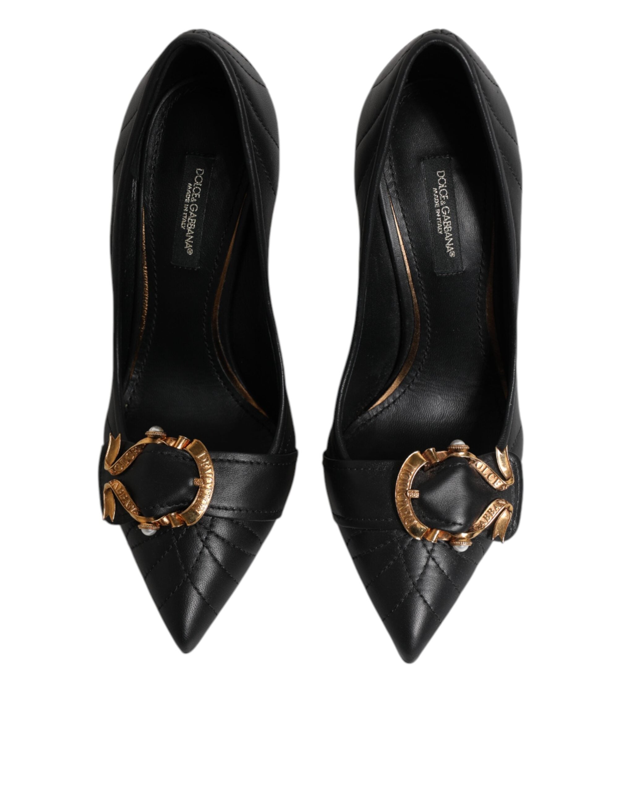Black Devotion Leather Heels Pumps Shoes - ventzia