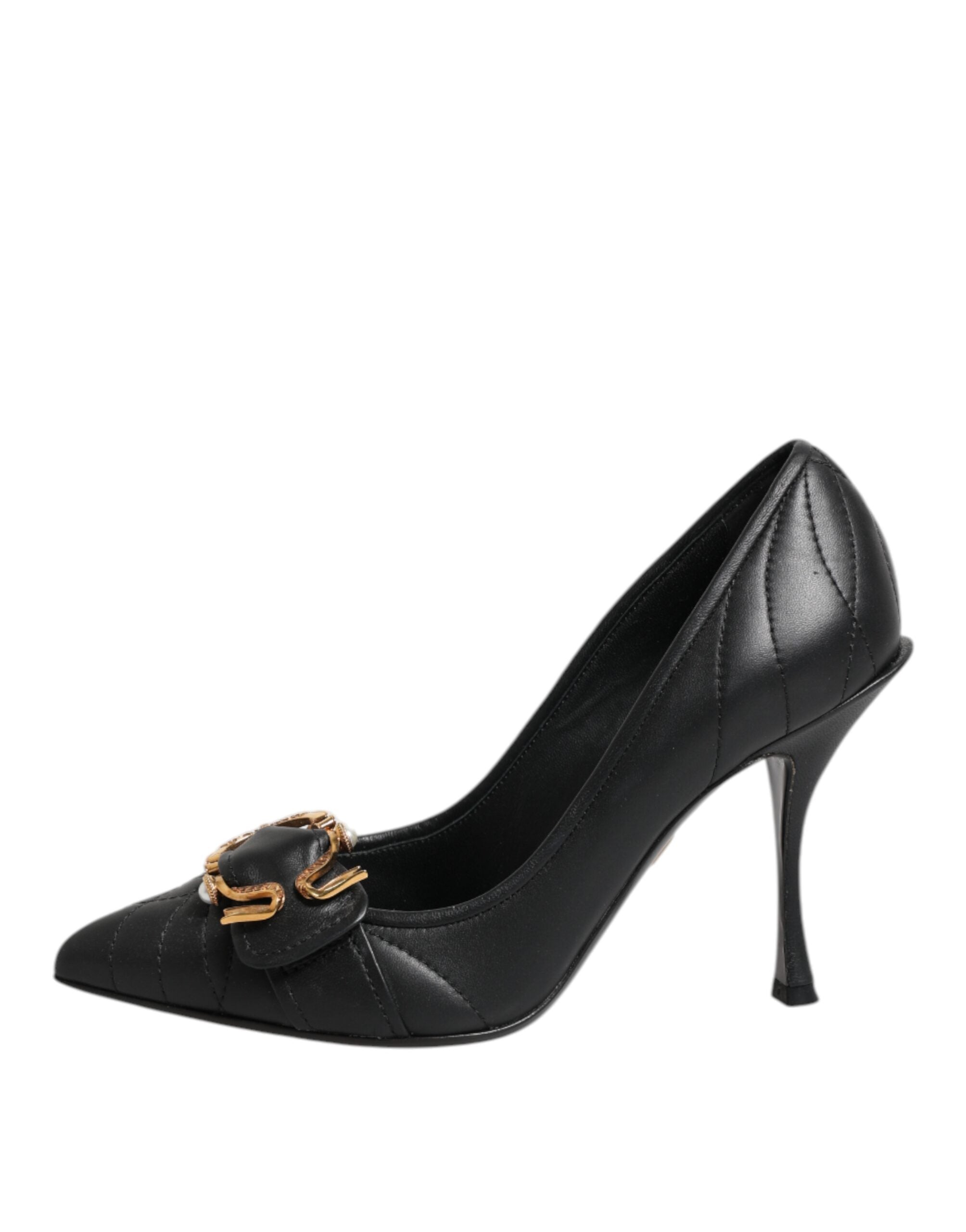 Black Devotion Leather Heels Pumps Shoes - ventzia