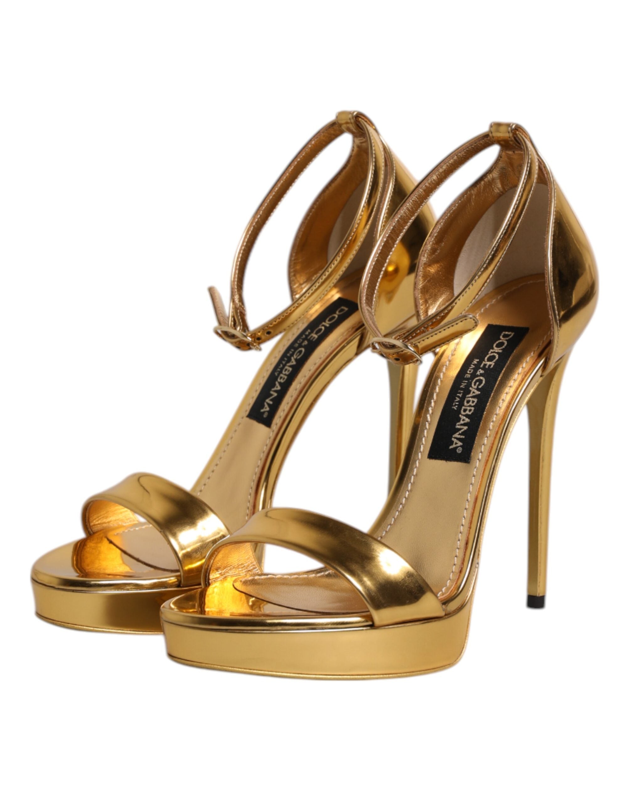 Gold Leather Platform Keira Sandals Shoes - ventzia