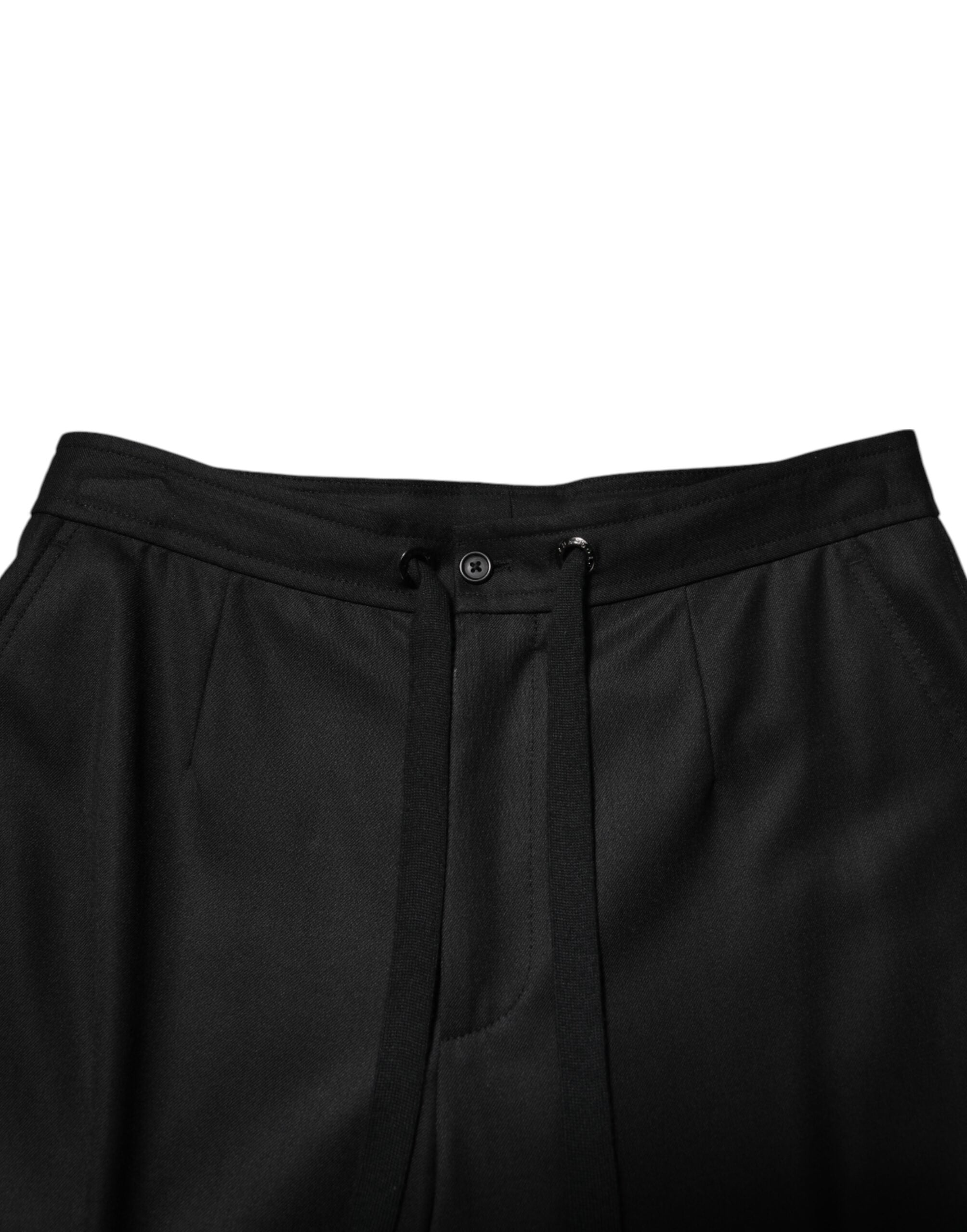 Solid Black Cargo Jogger Men Sweatpants Pants - ventzia