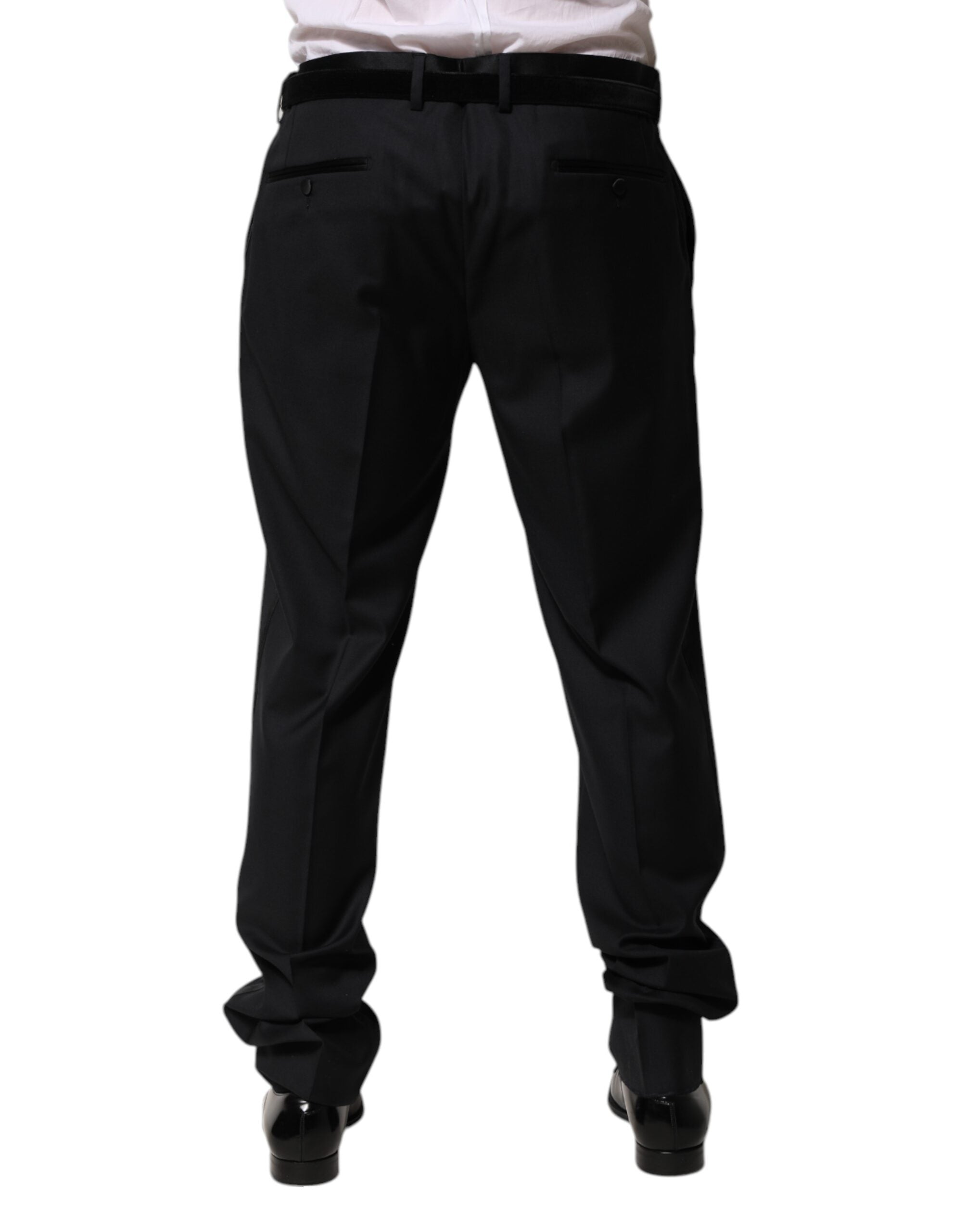 Black Wool Men Formal Dress Trouser Pants - ventzia