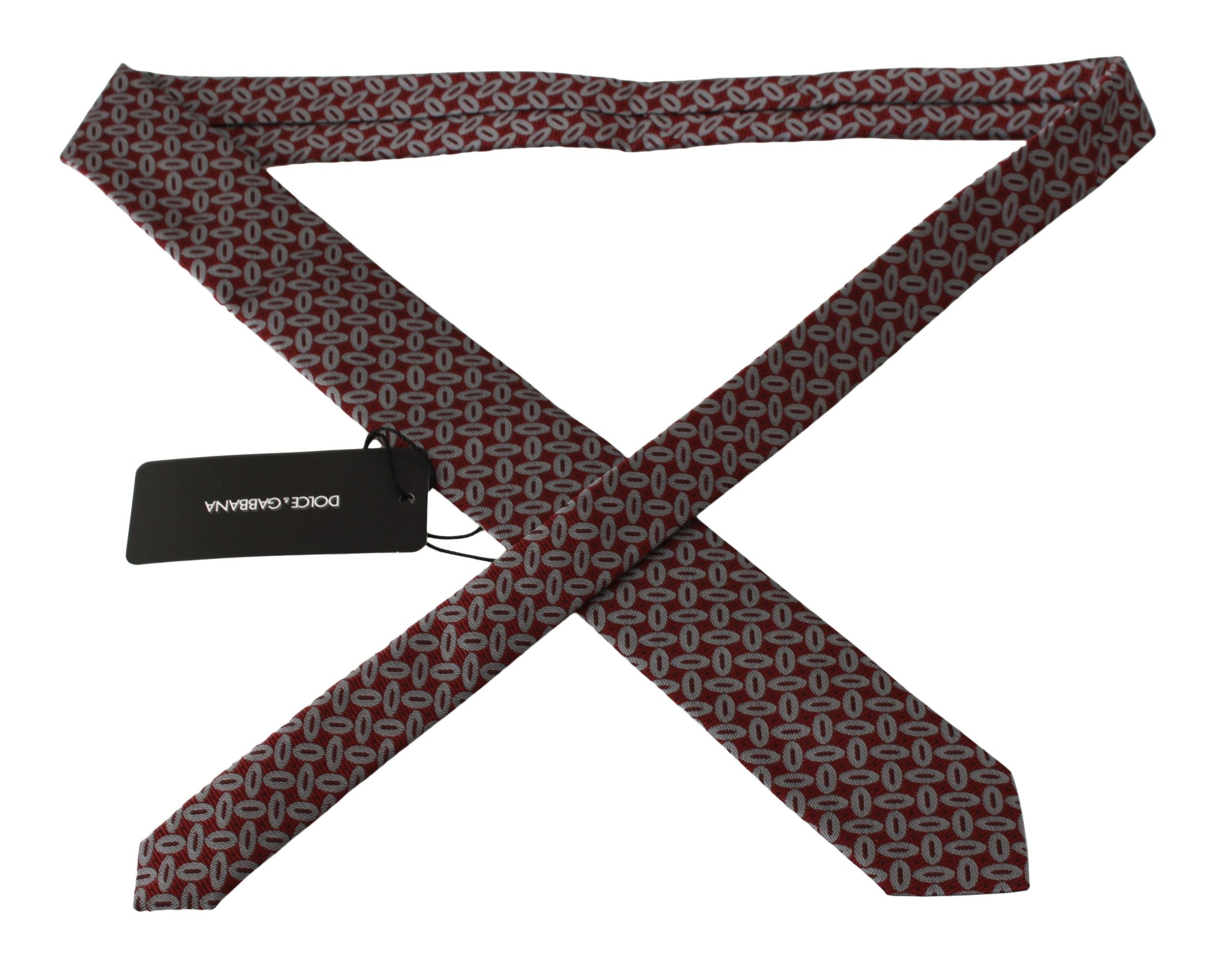 Elegant Red Printed Silk Neck Tie - ventzia