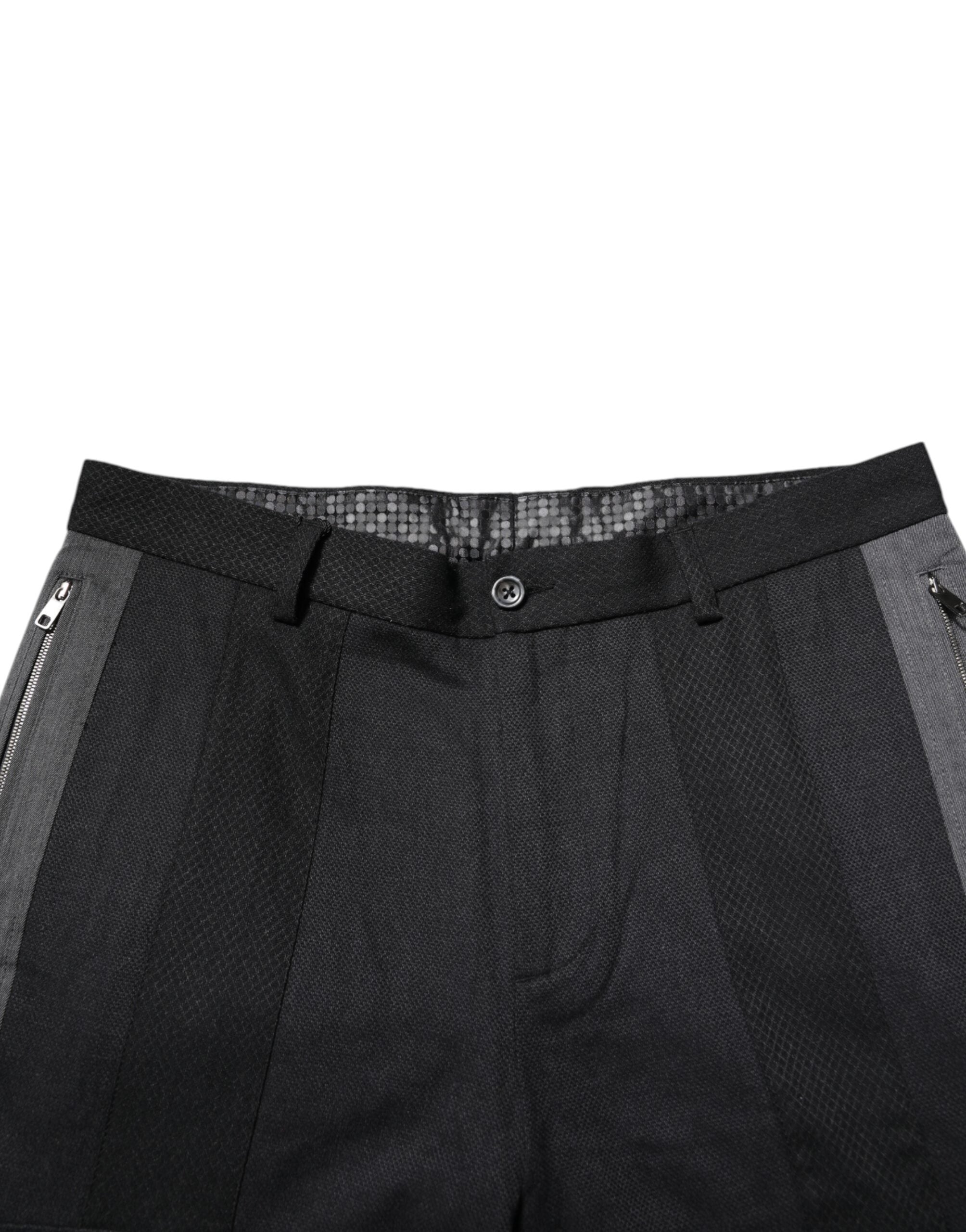 Black Gray Cotton Dress Formal Trouser Pants - ventzia