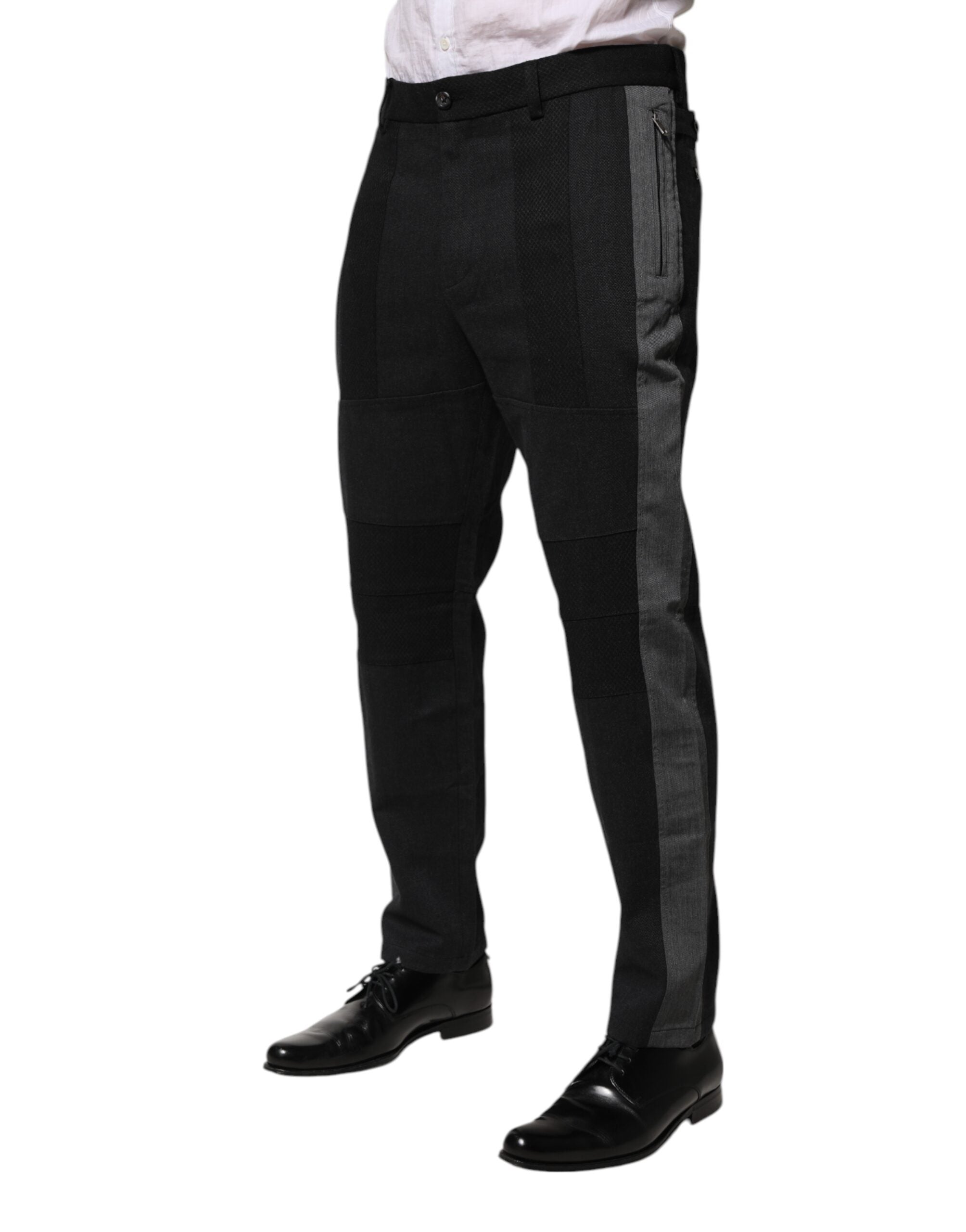 Black Gray Cotton Dress Formal Trouser Pants - ventzia