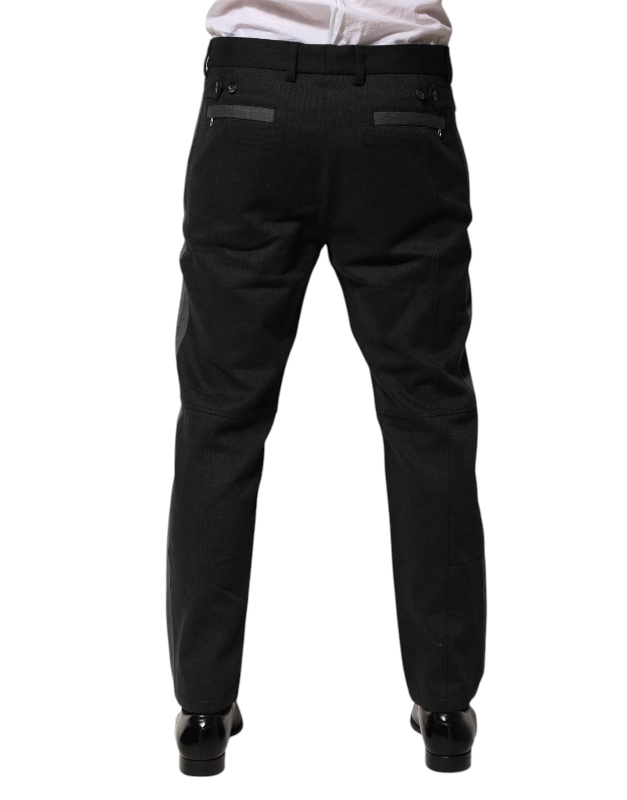 Black Gray Cotton Dress Formal Trouser Pants - ventzia