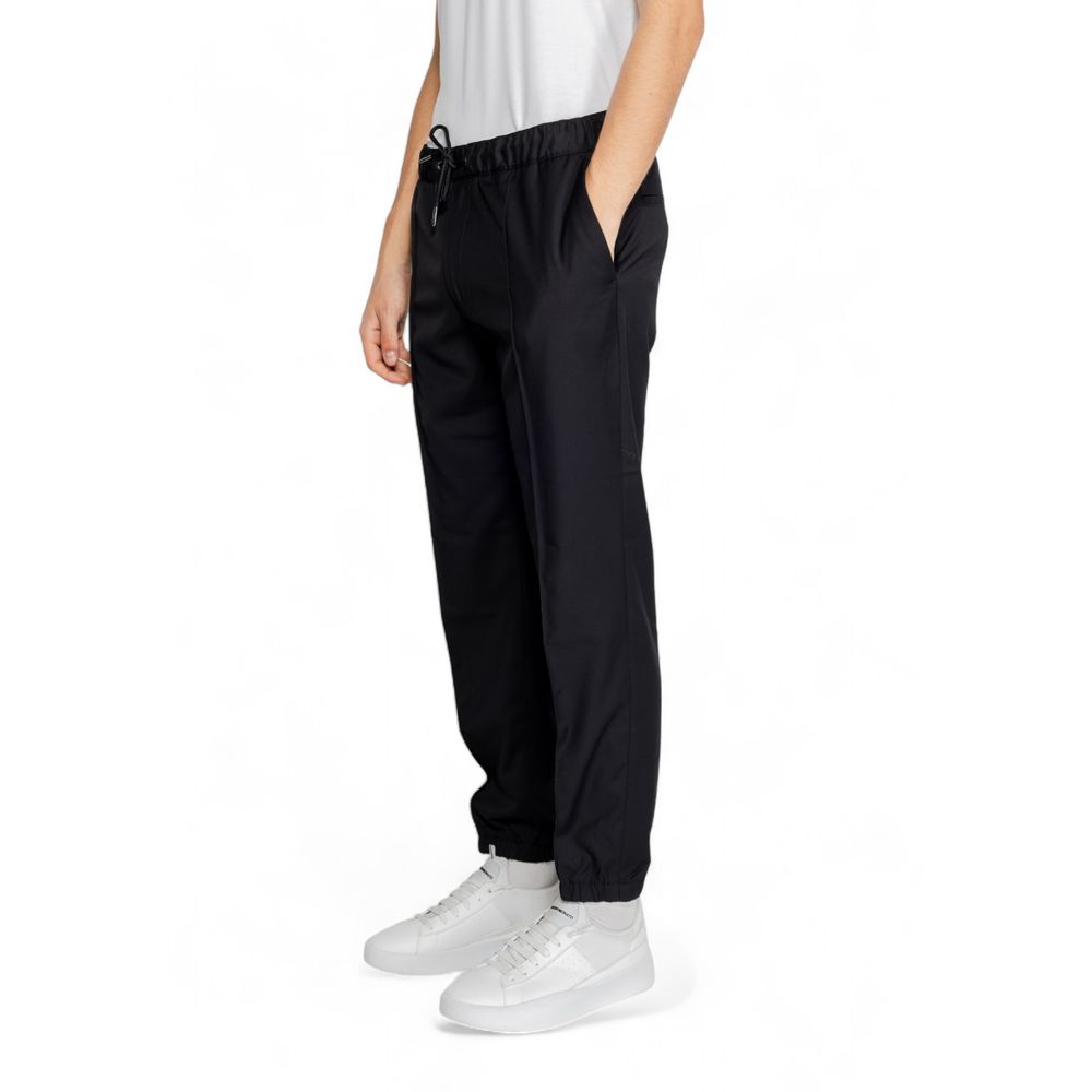Black Polyester Athletic Pants - ventzia