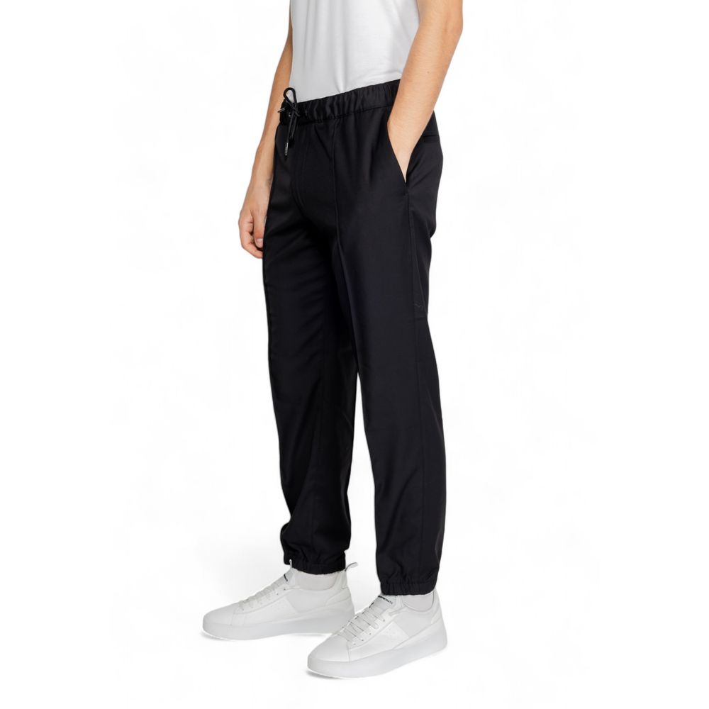 Black Polyester Athletic Pants - ventzia