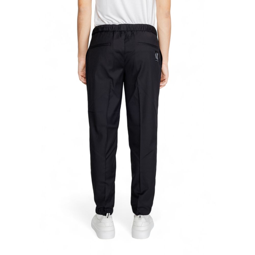 Black Polyester Athletic Pants - ventzia