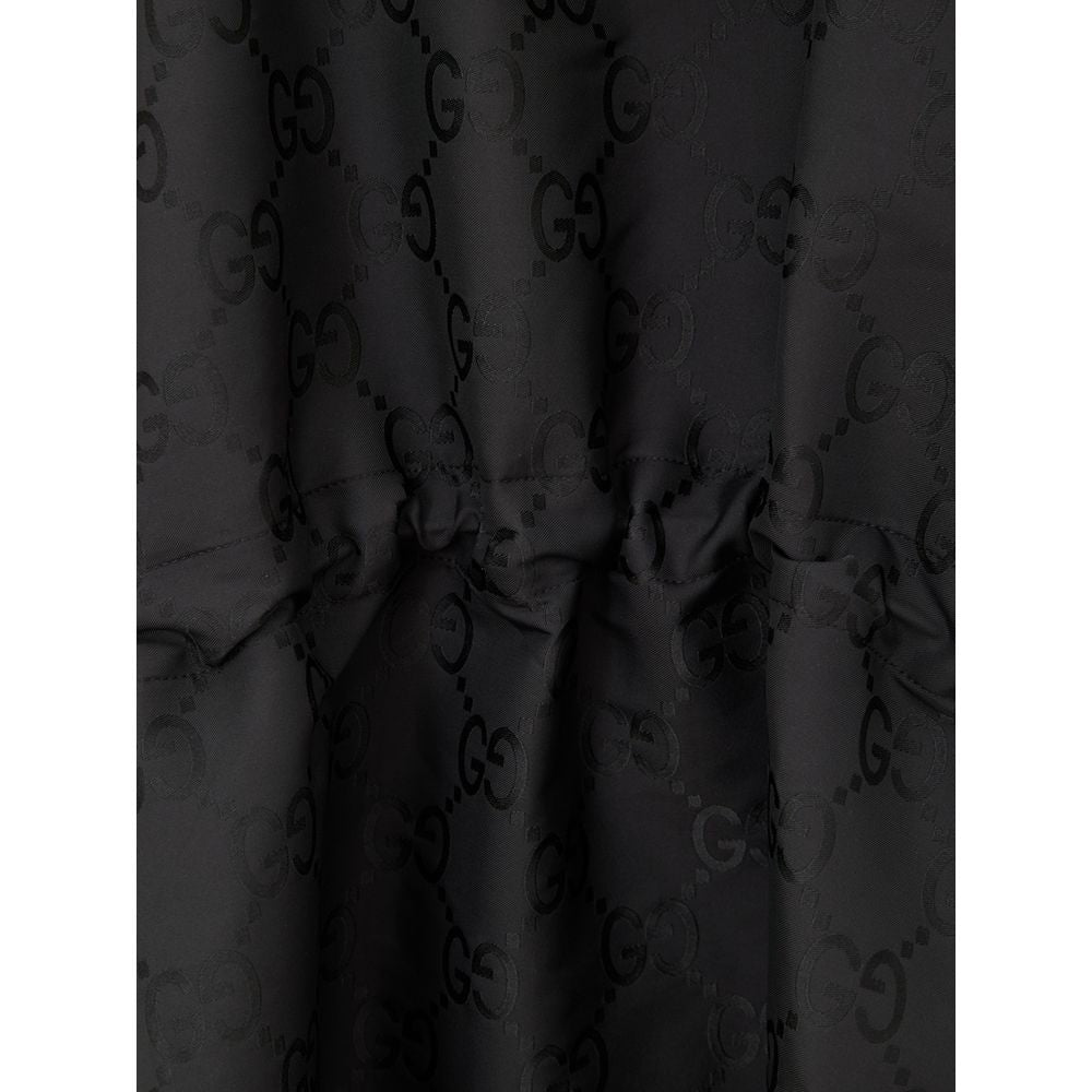 Black Polyester Trench Coat - ventzia