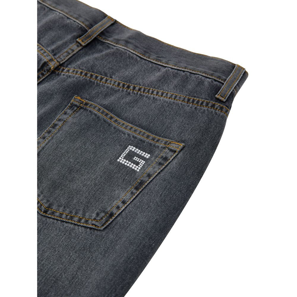 Gray Cotton Relaxed Fit Jeans - ventzia