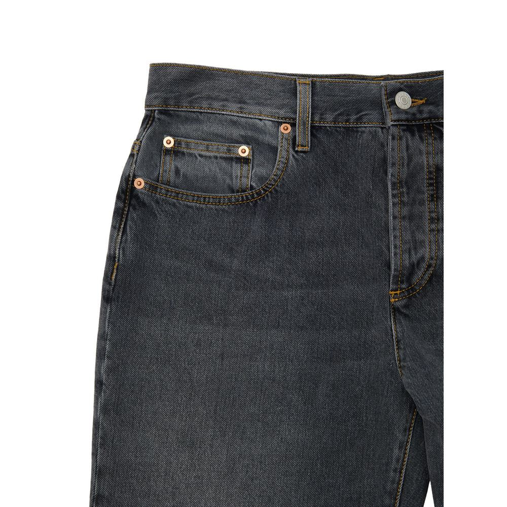 Gray Cotton Relaxed Fit Jeans - ventzia