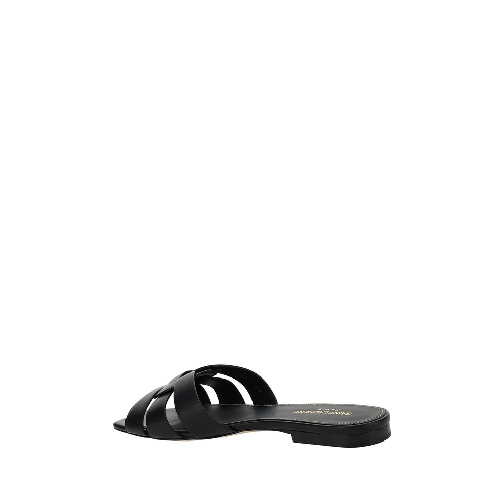 Black Calf Leather Bos Taurus Sandals - ventzia